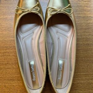 Franco Sarto Gold Bow Flats